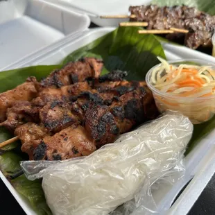 a tray of food on a table