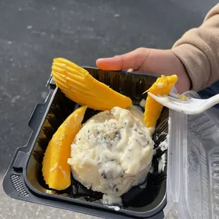 Mango coconut sticky rice dessert