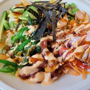 Seafood mix poke bowl