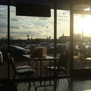 View from a table inside.