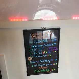 Drink menu