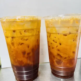 two cups of iced coffee