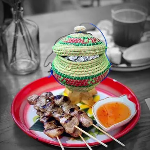 Pork Skewers with Sticky Rice | @whaevaeats