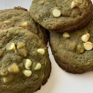 Matcha 'n More cookie with smooth white chocolate chips