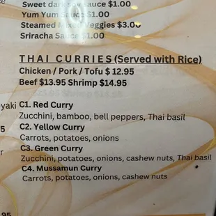 menu