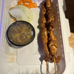 Dry chicken satay