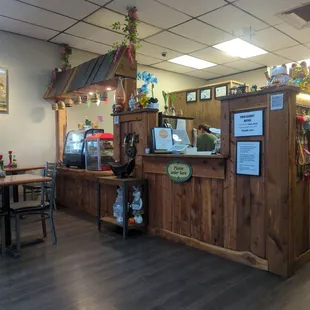 a restaurant counter