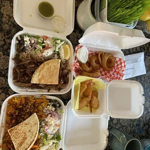 a variety of food items