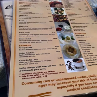 the menu