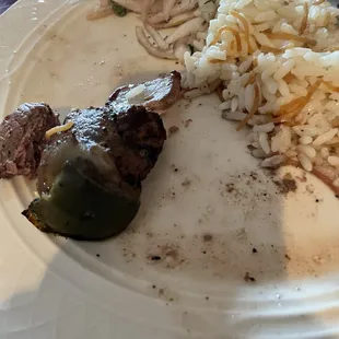 Love that rice perfect beef soft kabob yumm love the onions wow
