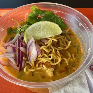 a bowl of noodle soup