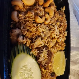 Pineapple Pork Fried Rice studded with Cashews