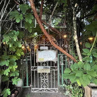 a gate in a garden