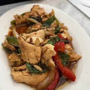 Pad Gra Pow with chicken