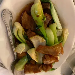 Pork belly and boo choy