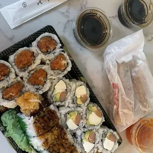 A few rolls, delivered via Uber Eats and still fresh as could be and always tasty.