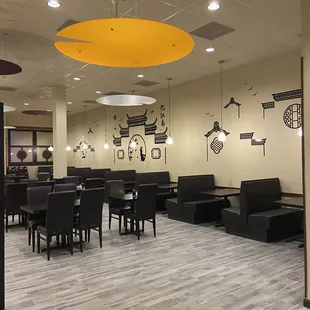 the dining area of the restaurant