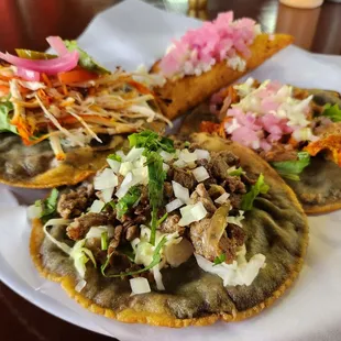 Panuchos (Chicken, Beef, Pork) then Empanada Pork