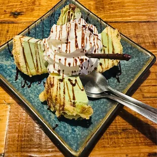 Green Tea Tempura Ice Cream--solid!