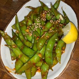 Spicy Garlic Edamame