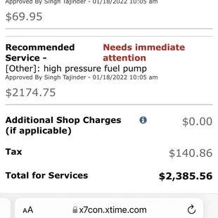 High Pressure Fuel Pump broken literally right after the basic warranty expired! What luck!