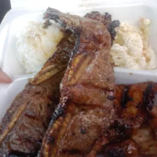 Combo Plate - Kalbi and guava chicken!