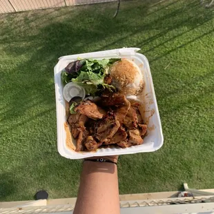 Large guava chicken plate with mixed salad