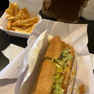 Fish sub and fries
