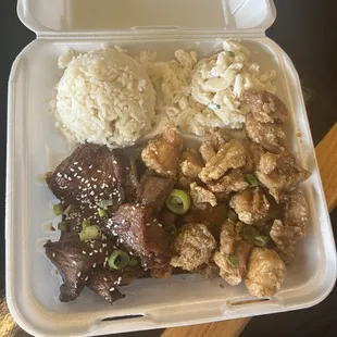 Da mix with kalbi and garlic chicken