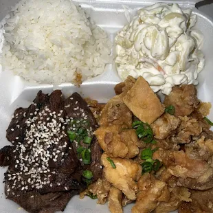 Mix Plate with Kalbi and Garlic Chicken