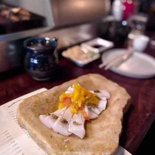 Walu seared with yuzu kosho