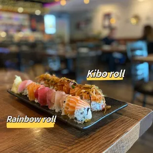 Rainbow roll and Kibo roll