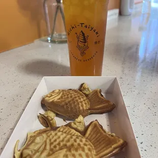 Red bean Taiyaki and Nutella Taiyaki.