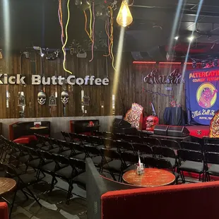 a view of the inside of a coffee shop