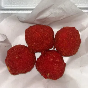 Flaming hot cheeto boudin balls