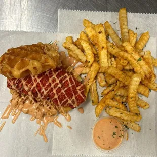 Hot cheeto chick'n &amp; waffles