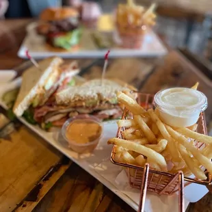 a sandwich and fries