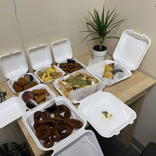 a table full of food