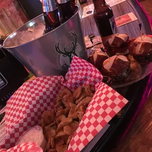Fried pickles and amazing sliders