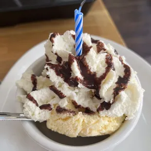 Complimentary birthday ice cream