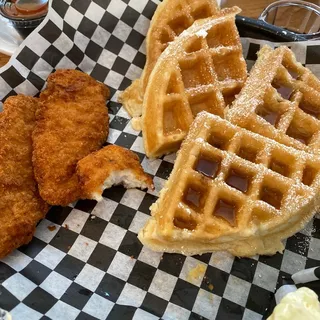 Waffles and Crispy Chicken Fillets