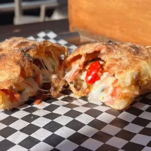 a close up of a sandwich