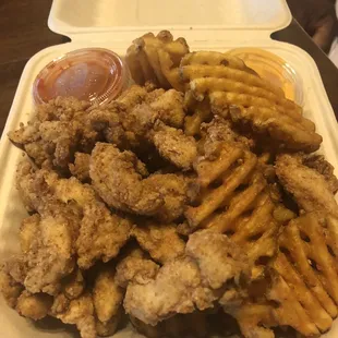 Double Pile Tenders Waffle Fries