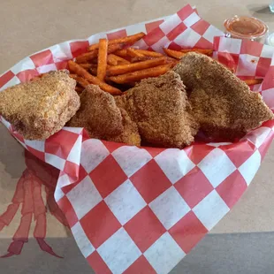 Catfish and sweet potatoe fries $14.99