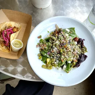 Chicken taco and Quinoa salad, fresh and refreshing!