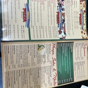  a menu for a restaurant