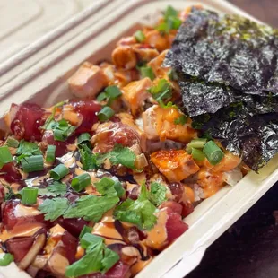 Ahi Poke &amp; Salmon Bake Plate