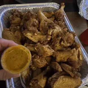 Ordered 50 wings and this is the amount of sauce