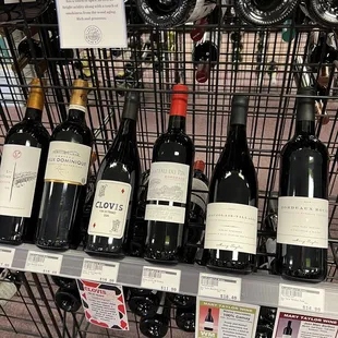 a rack of wine bottles