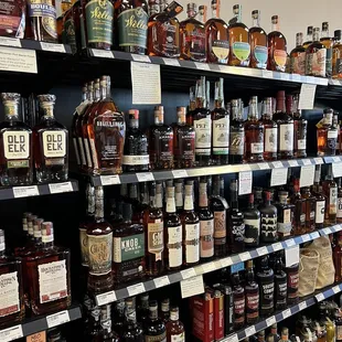 shelves of liquor